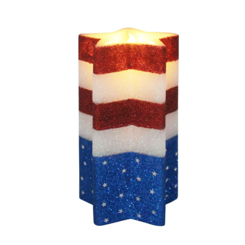 Celebrate Together Americana Sparkle LED 3 x 6 Star Pillar Candle