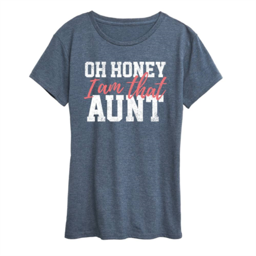 Licensed Character Womens Oh Honey I Am That Aunt Graphic Tee
