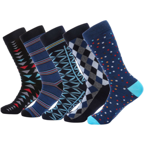 Mio Marino Mens Groovy Designer Dress Socks 5 Pack