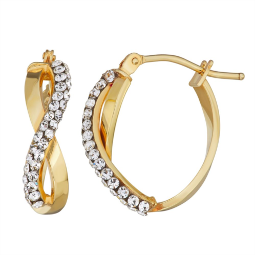 Taylor Grace 10k Gold Crystal Infinity Hoop Earrings