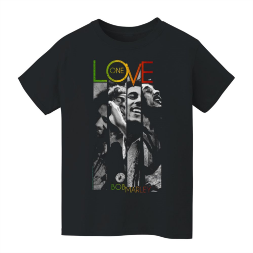 Licensed Character Kids 8-20 Bob Marley One Love Stripes Graphic Tee