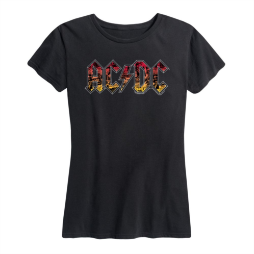 Licensed Character Womens ACDC Poster Texture Graphic Tee