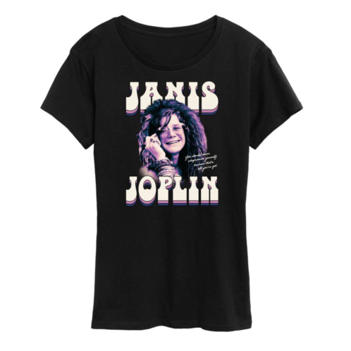 Licensed Character Womens Janis Joplin Never Compromise Graphic Tee