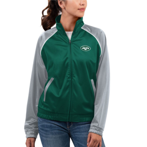 Womens G-III 4Her by Carl Banks Green New York Jets Showup Fashion Dolman Full-Zip Track Jacket