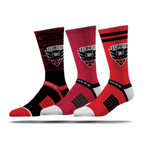 Unbranded Mens Strideline D.C. United Premium 3-Pack Knit Crew Socks Set