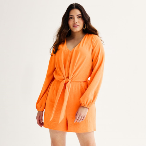 Womens INTEMPO Tie-Front Romper