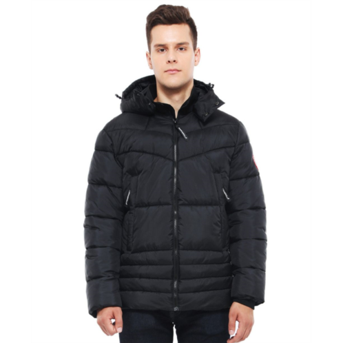Mens Rokka&Rolla Quilted Hooded Puffer Jacket Coat