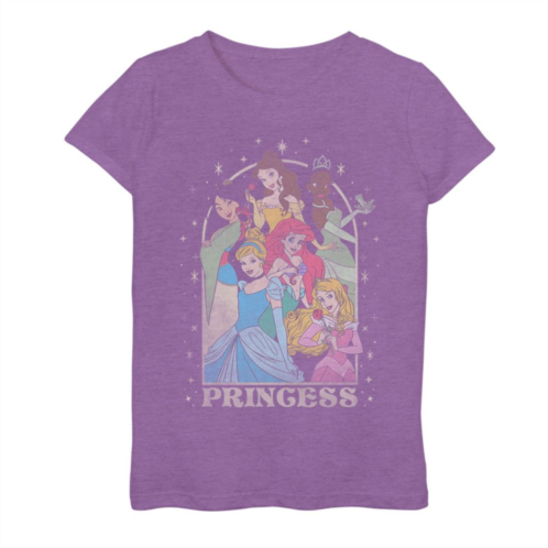 Licensed Character Girls Disney Princesses Arch Portrait Graphic Tee