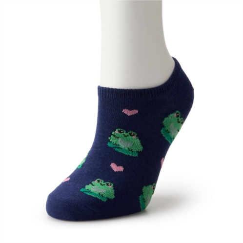 Unbranded Womens Frog Hearts No Show Socks