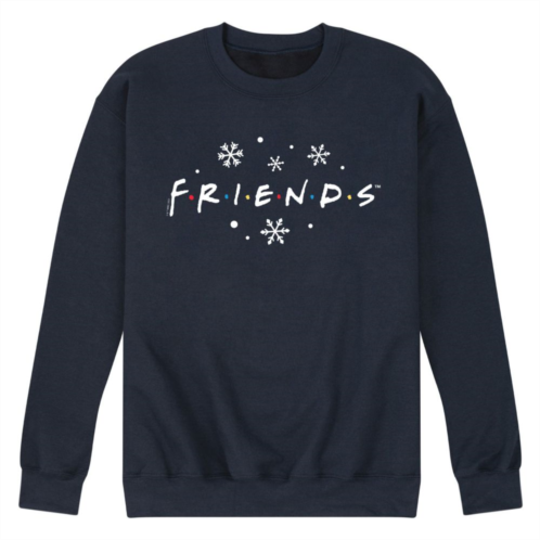 Licensed Character Mens Friends Logo Snowflakes Fleece Sweatshirt