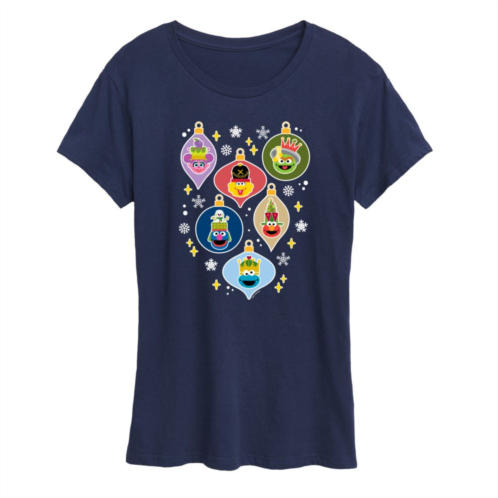 Licensed Character Womens Sesame Street Ornaments Graphic Tee