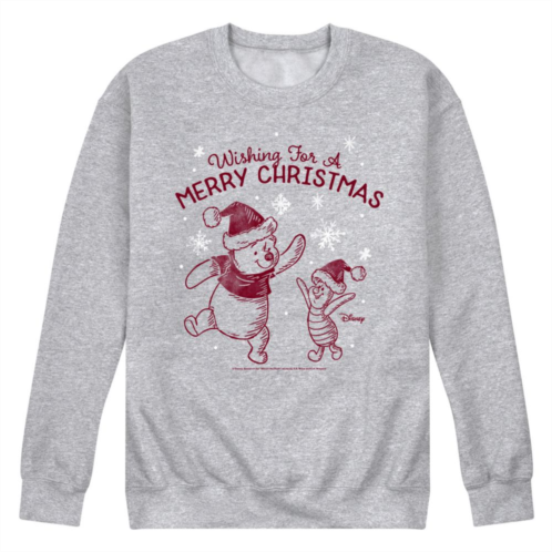 Disneys Winnie The Pooh Mens Merry Christmas Fleece Sweatshirt
