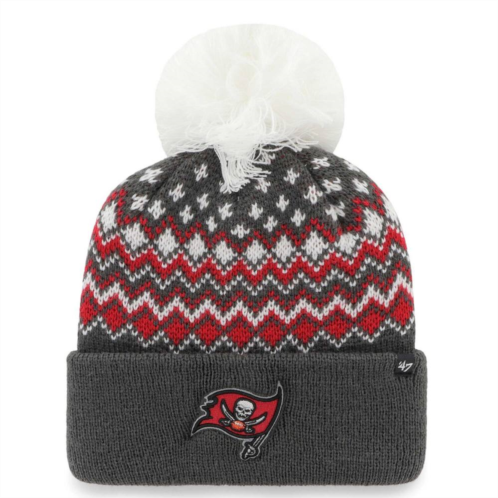 Unbranded Womens 47 Pewter Tampa Bay Buccaneers Elsa Cuffed Knit Hat with Pom