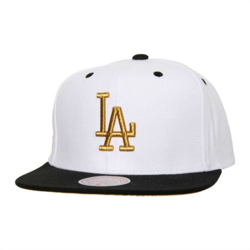 Unbranded Mens Mitchell & Ness White/Black Los Angeles Dodgers Cooperstown Collection MVP Snapback Hat
