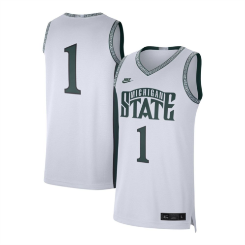 Nike Mens Jordan Brand #1 White Michigan State Spartans Limited Authentic Jersey