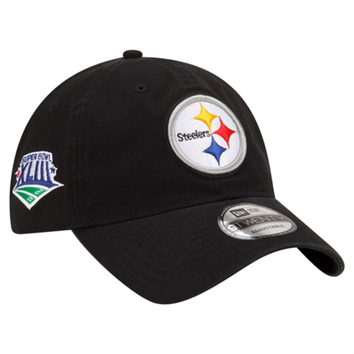 Mens New Era Black Pittsburgh Steelers Distinct 9TWENTY Adjustable Hat