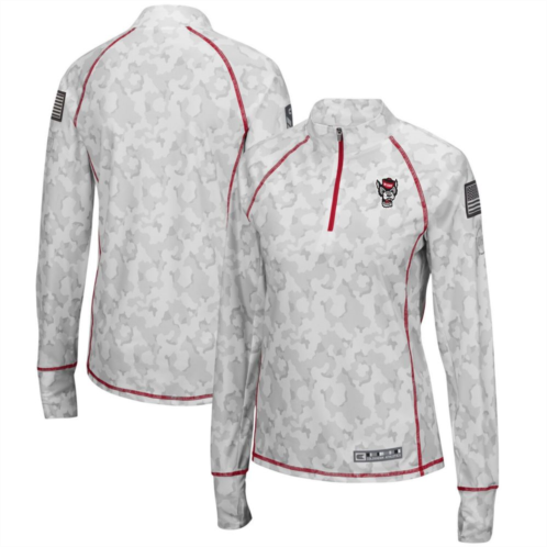 Womens Colosseum Camo NC State Wolfpack OHT Military Appreciation Officer Arctic Lightweight Quarter-Zip Top