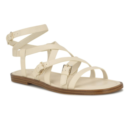 Nine West Rulen Womens Square Toe Strappy Flat Sandals