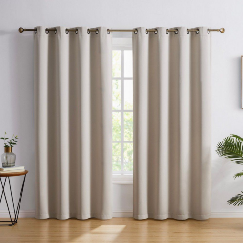 THD Cambridge Blackout Heavy Thermal Insulated Blocking Grommet Curtain Drapery Panels, Set of 2