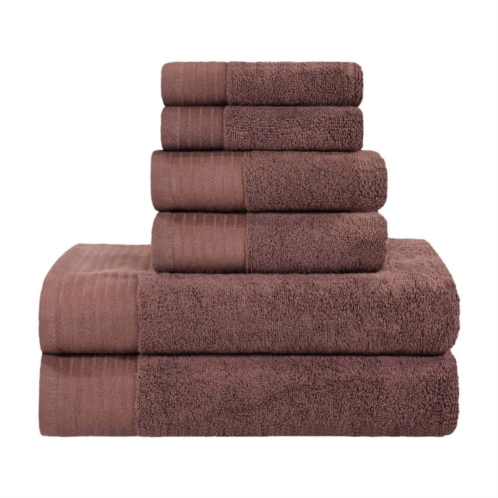 SUPERIOR 6-Piece Turkish Cotton Solid Bath Towel Set