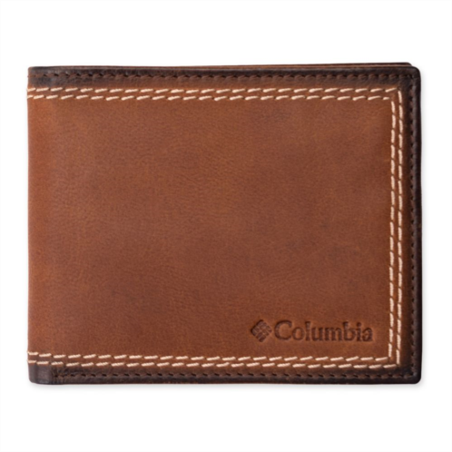 Mens Columbia RFID-Blocking Heavy Contrast Stitch Traveler Wallet
