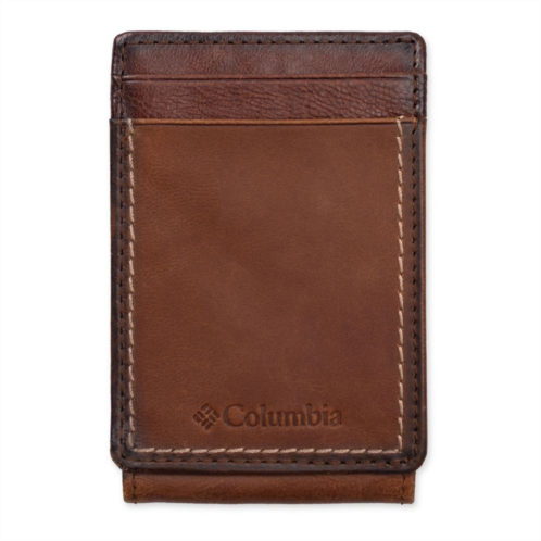 Mens Columbia RFID-Blocking Burnished Magnetic Money Clip Wallet