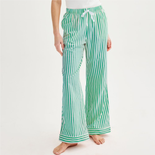 Womens Sonoma Goods For Life Flowy High Rise Poplin Pajama Pants