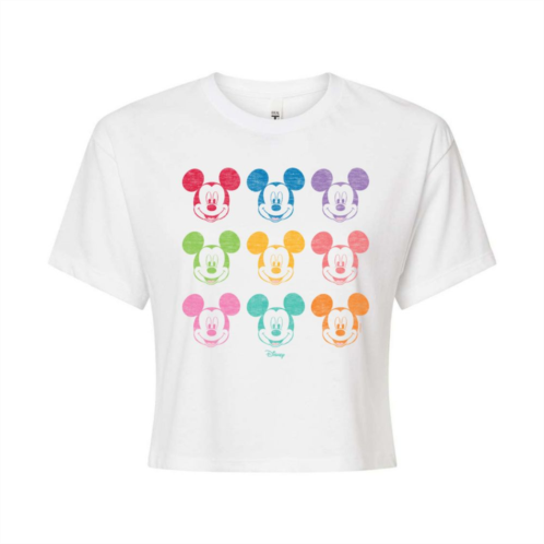 Disneys Mickey Mouse Juniors Grid Cropped Tee