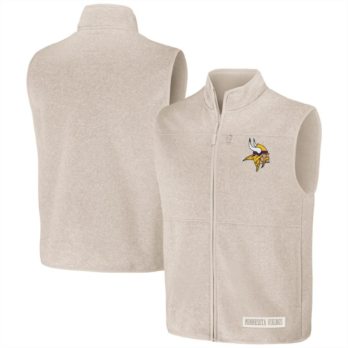 Unbranded Mens NFL x Darius Rucker Collection by Fanatics Oatmeal Minnesota Vikings Full-Zip Sweater Vest