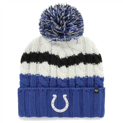 Unbranded Womens 47 White Indianapolis Colts Ashfield Cuffed Knit Hat with Pom