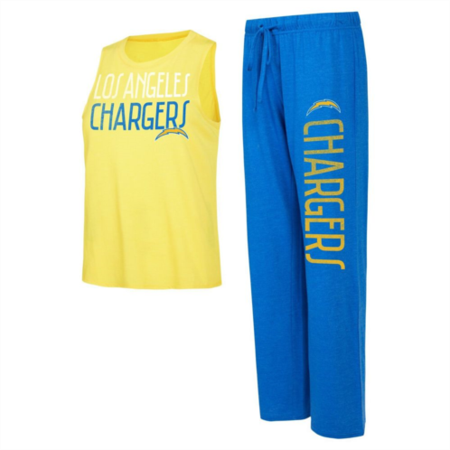 Unbranded Womens Concepts Sport Royal/Gold Los Angeles Chargers Muscle Tank Top & Pants Lounge Set