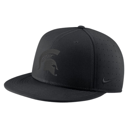 Mens Nike Black Michigan State Spartans Triple Black Performance Fitted Hat