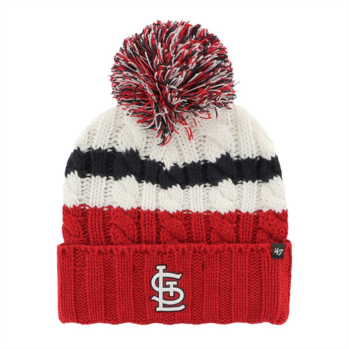 Unbranded Womens 47 White/Red St. Louis Cardinals Ashfield Cuffed Knit Hat with Pom