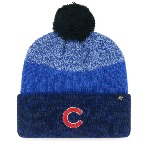 Unbranded Mens 47 Royal Chicago Cubs Darkfreeze Cuffed Knit Hat with Pom