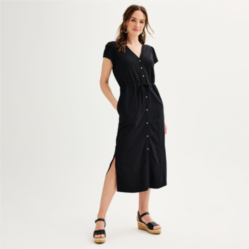 Womens Sonoma Goods For Life Short Sleeve Knit Midi Dress