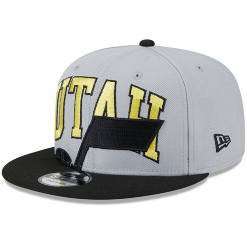 Mens New Era Gray/Black Utah Jazz Tip-Off Two-Tone 9FIFTY Snapback Hat