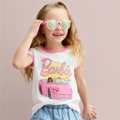 Girls 4-12 Jumping Beans Barbie Sunset Convertible Drive Graphic Ringer Tee
