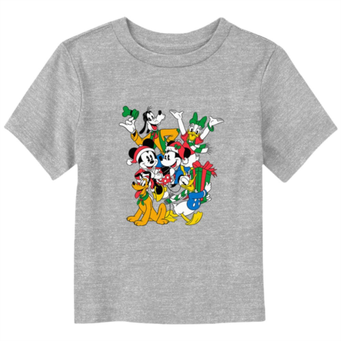 Disneys Mickey Mouse & Friends Toddler Boy Christmas Gathering Graphic Tee
