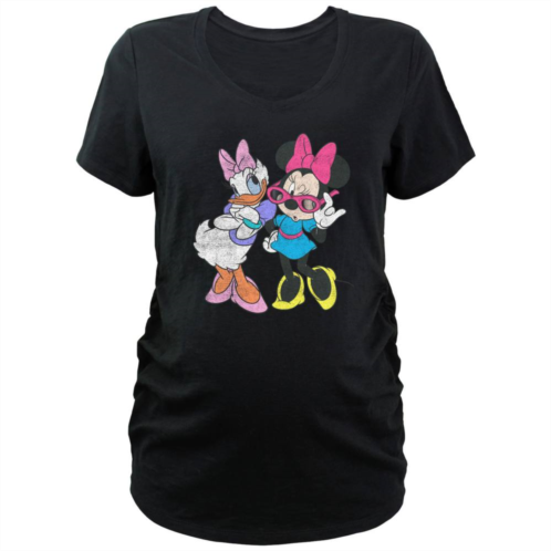 Licensed Character Maternity Minnie Mouse And Daisy Fashionable V-Neck Graphic Tee