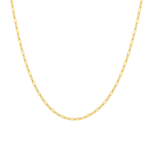 PRIMROSE 18k Gold Over Silver Thin Paper Clip Link Chain Necklace