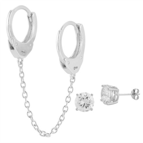 Sunkissed Sterling Sterling Silver Double Piercing Earring Duo Set