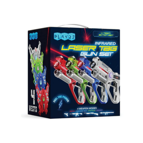 Play22 Laser Tag Sets Set 4 Guns 4 Vests - Laser Tag Gun Toys for Indoor Outdoor