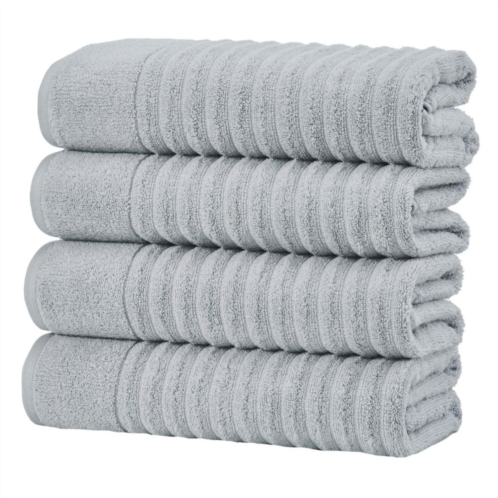 Madelinen 4-Piece Zero Twist Combed Cotton Textured Bath Towel Set