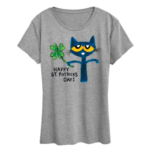 Licensed Character Womens Pete The Cat Happy St. Patricks Day Graphic Tee