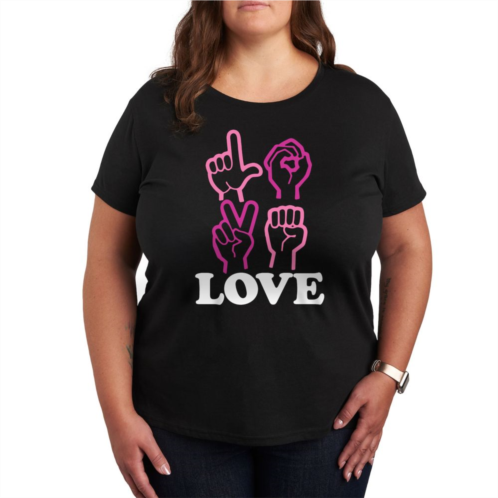 Licensed Character Plus Love Sign Language Graphic Tee