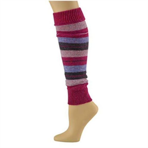 WEAR SIERRA Ladies Striped Lambs Wool Leg Warmers Design Pairs