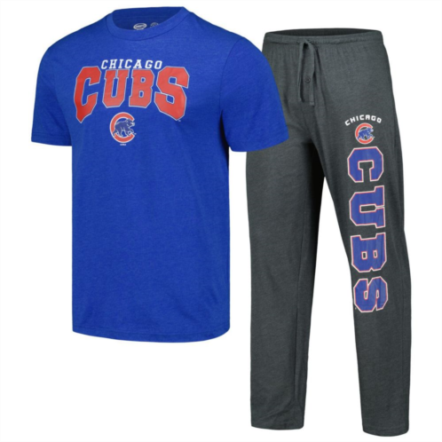 Unbranded Mens Concepts Sport Charcoal/Royal Chicago Cubs Meter T-Shirt & Pants Sleep Set