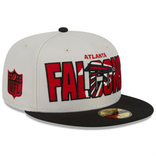 New Era x Staple Mens New Era Stone/Black Atlanta Falcons 2023 NFL Draft On Stage 59FIFTY Fitted Hat