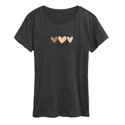 Licensed Character Womens Sketchy Hearts Graphic Tee