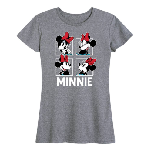 Disneys Minnie Mouse Womens Grid Graphic Tee